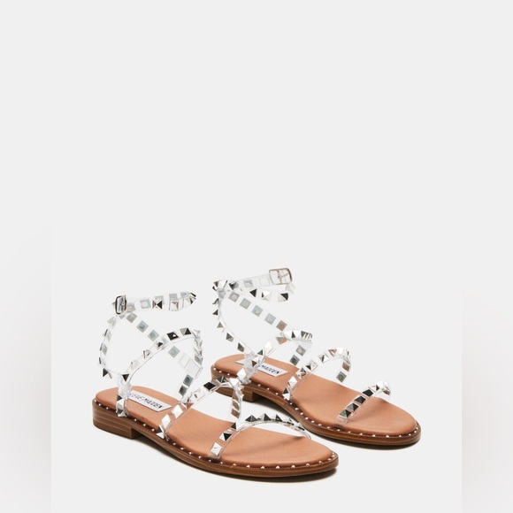 Michael Kors Metallic Studded Sandals TRAVEL CLEAR - Picture 1 of 8